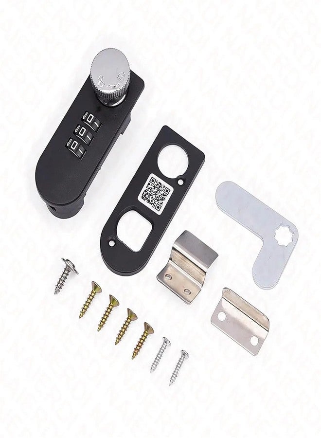 Portible قفل ومزلاج محمول بثلاثة أرقام | درج بكلمة مرور بدون مفتاح لخزائن الملفات المكتبية، وخزانة الملفات، وخزانة التخزين، وصندوق التخزين، والاستخدام المنزلي. خزانة أمان ميكانيكية دوارة برقم سري، وخزانة، وصندوق تخزين، وخزانة ملابس. - Image 2